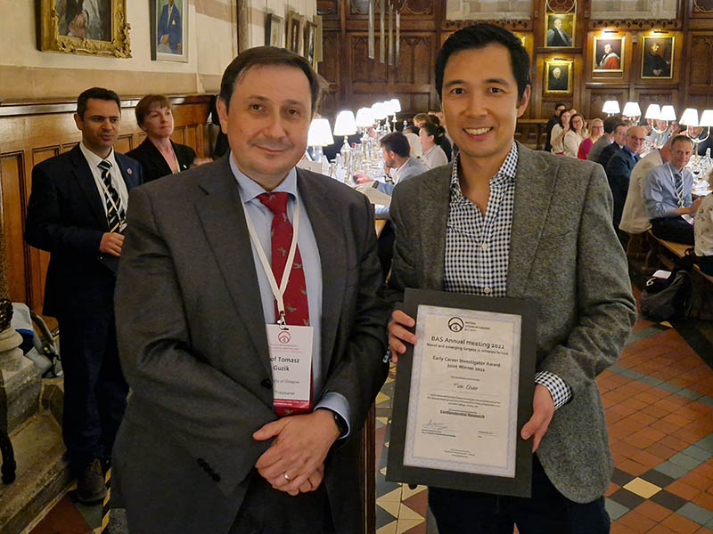 Early Career Investigator joint winner – class of 2022 Tian Zhao (Cambridge)