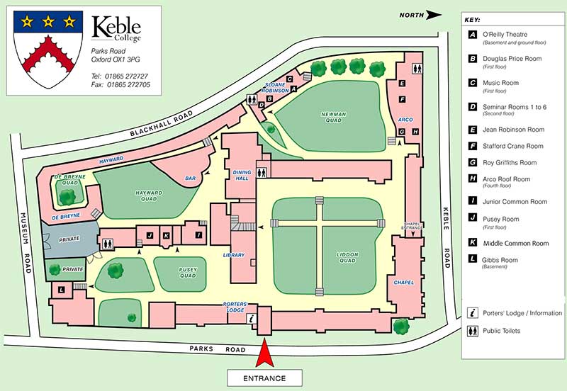 Keble College Map